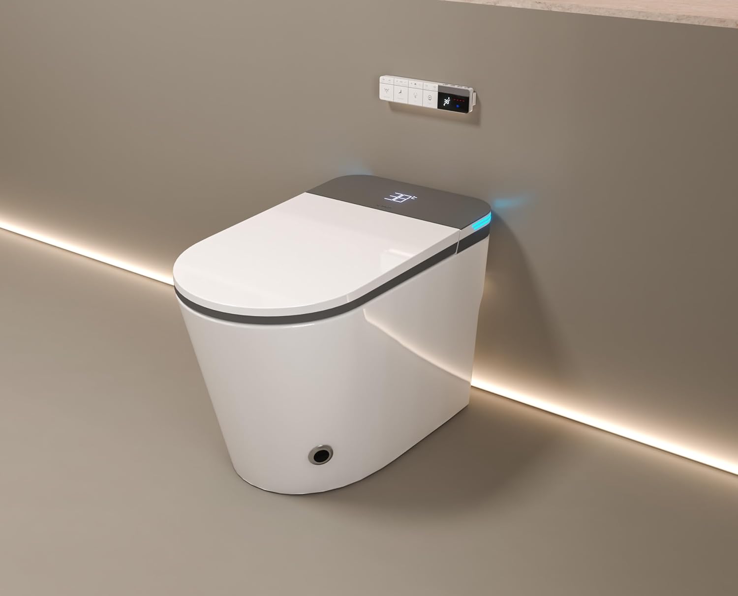 Simple and Elegant One Piece Smart Toilet, Heated Bidet with Dryer