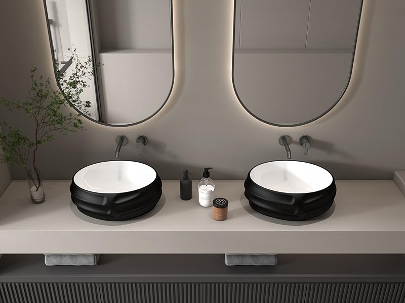 Above-counter art basin matte black