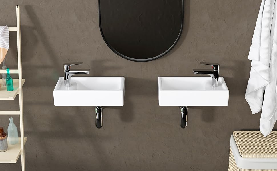 Wall Mount Corner Bathroom Vessel Sink 