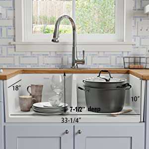 33 white farmhouse double sink