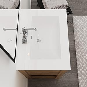 Rectangular Bathroom Sink in White