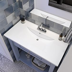 White Bathroom Vessel Sink 