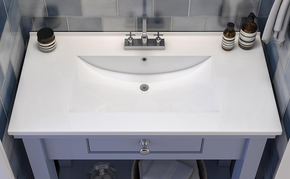 Drop-in Rectangular Bathroom Sink