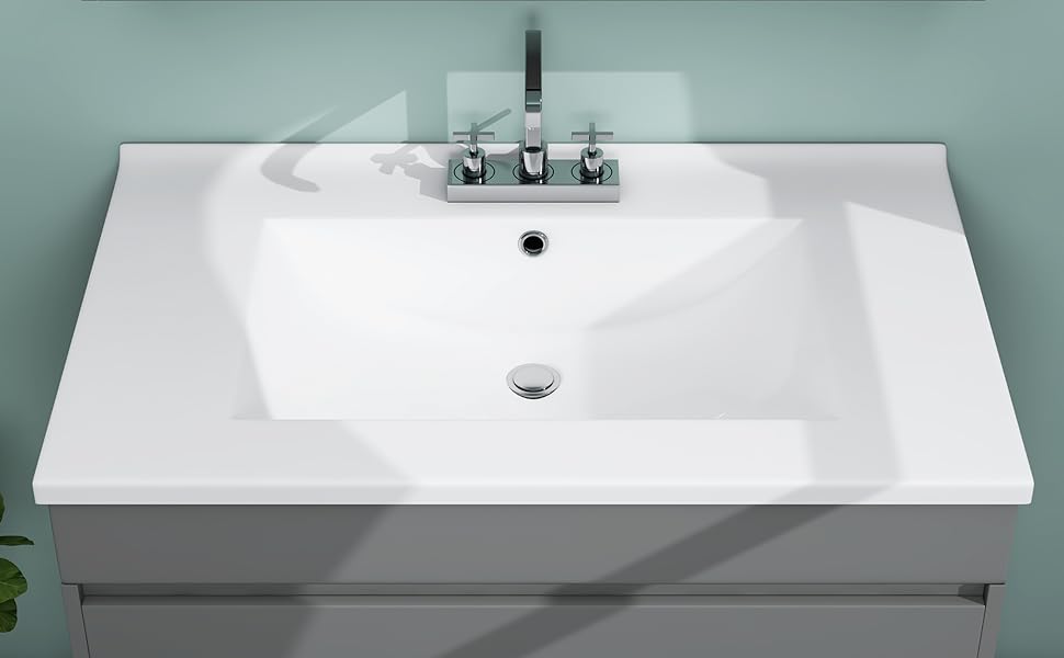 Drop-in Bathroom Sink White