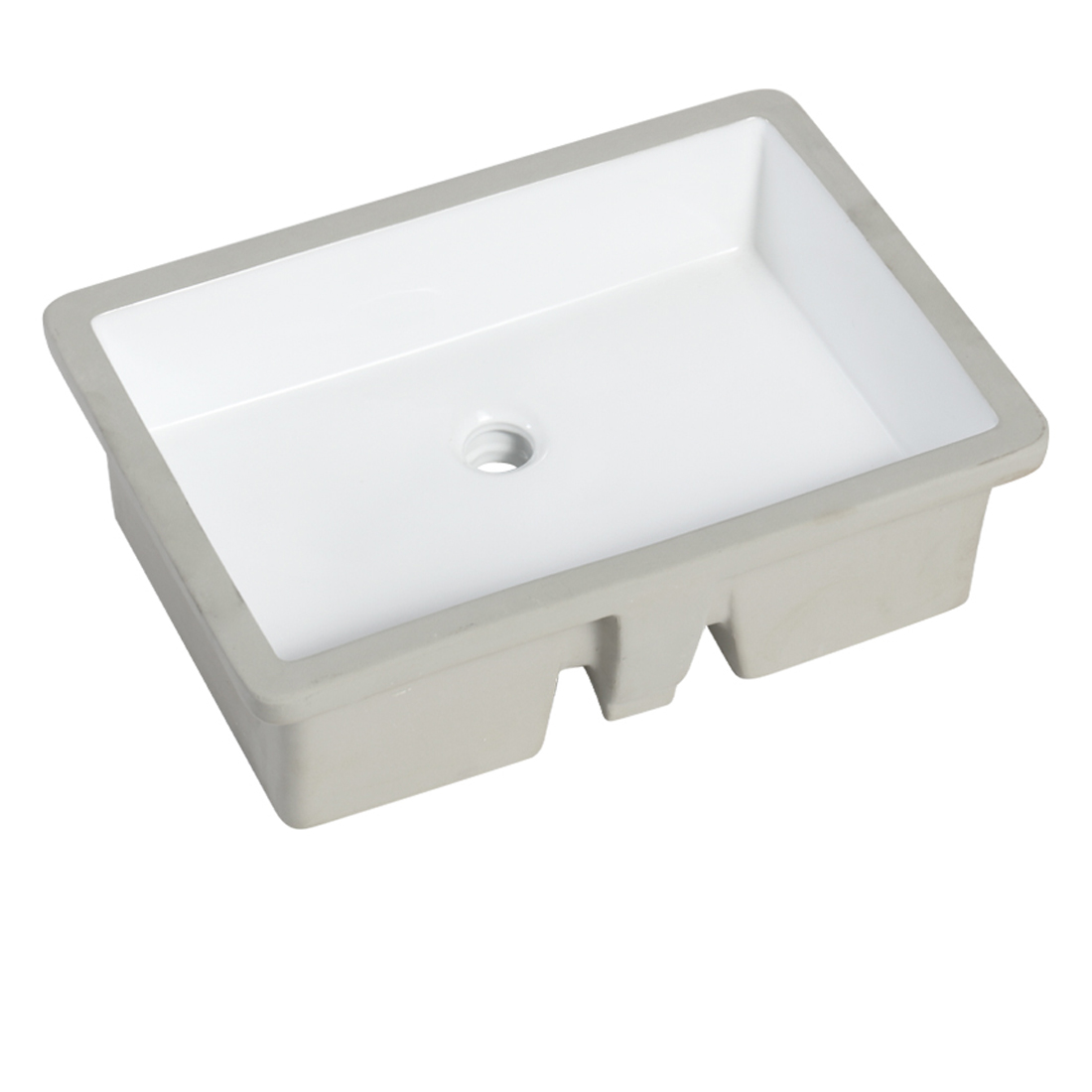 MEJE #T2216-21. 5 Inch Undermount Bathroom Sink,  Ceramic Rectangle Lavatory Vanity Vessel Sink,  White