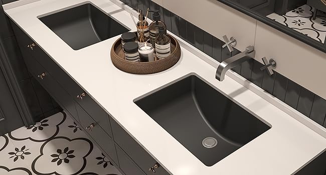 black bathroom sink