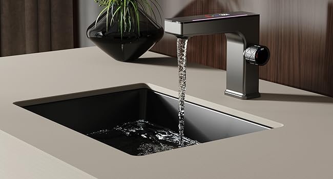 Black vanity undermount sink