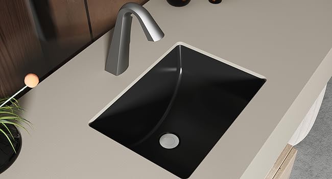 black bathroom sink