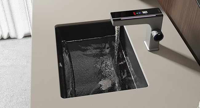 Black vanity undermount sink