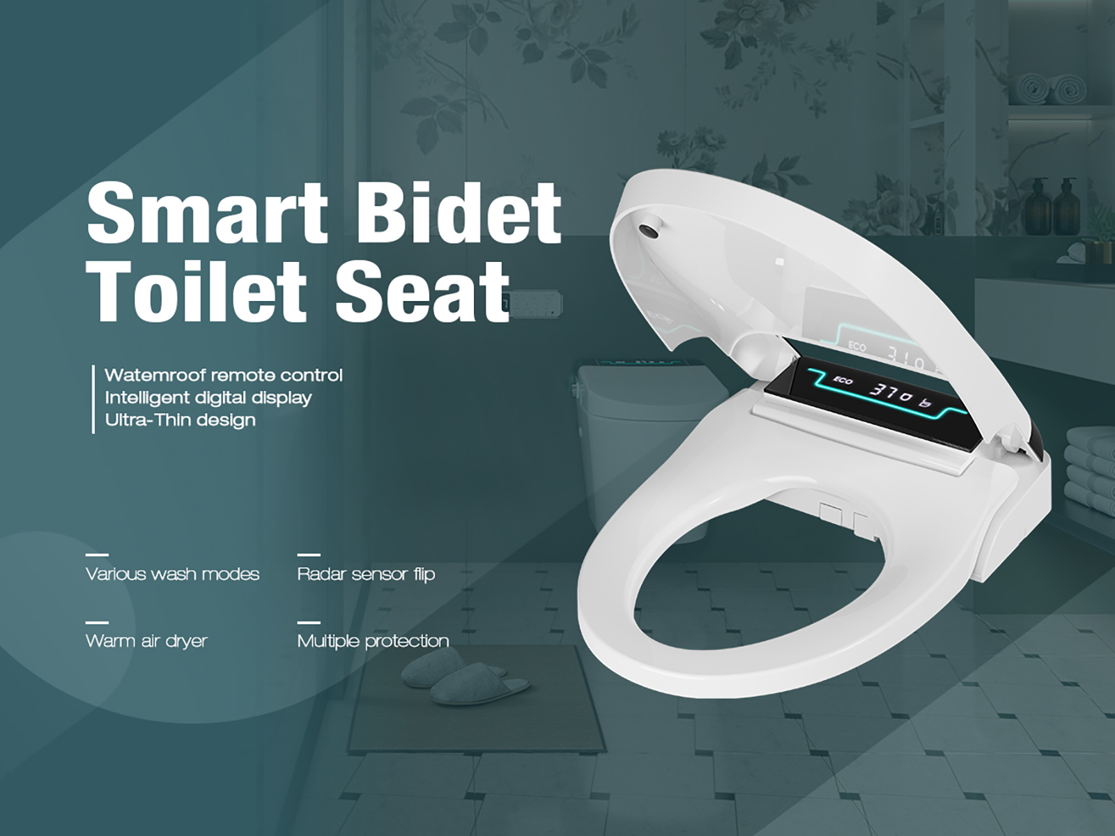 MEJE MN001U-Electronic Bidet Seat for  Toilets with Remote Control