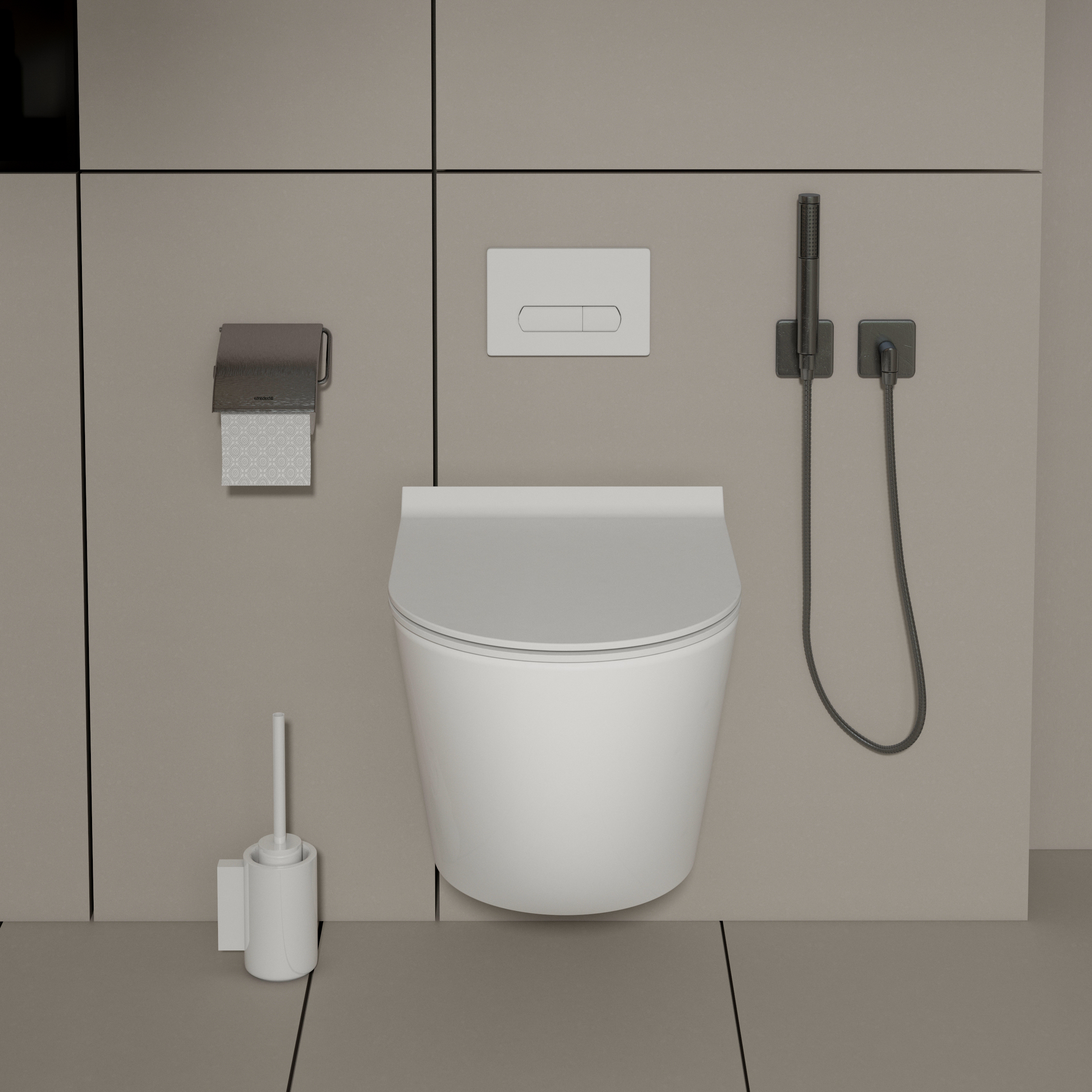 MEJE Wall Hung Toilet Bowl Including Soft Close Seat,  Dual Flush