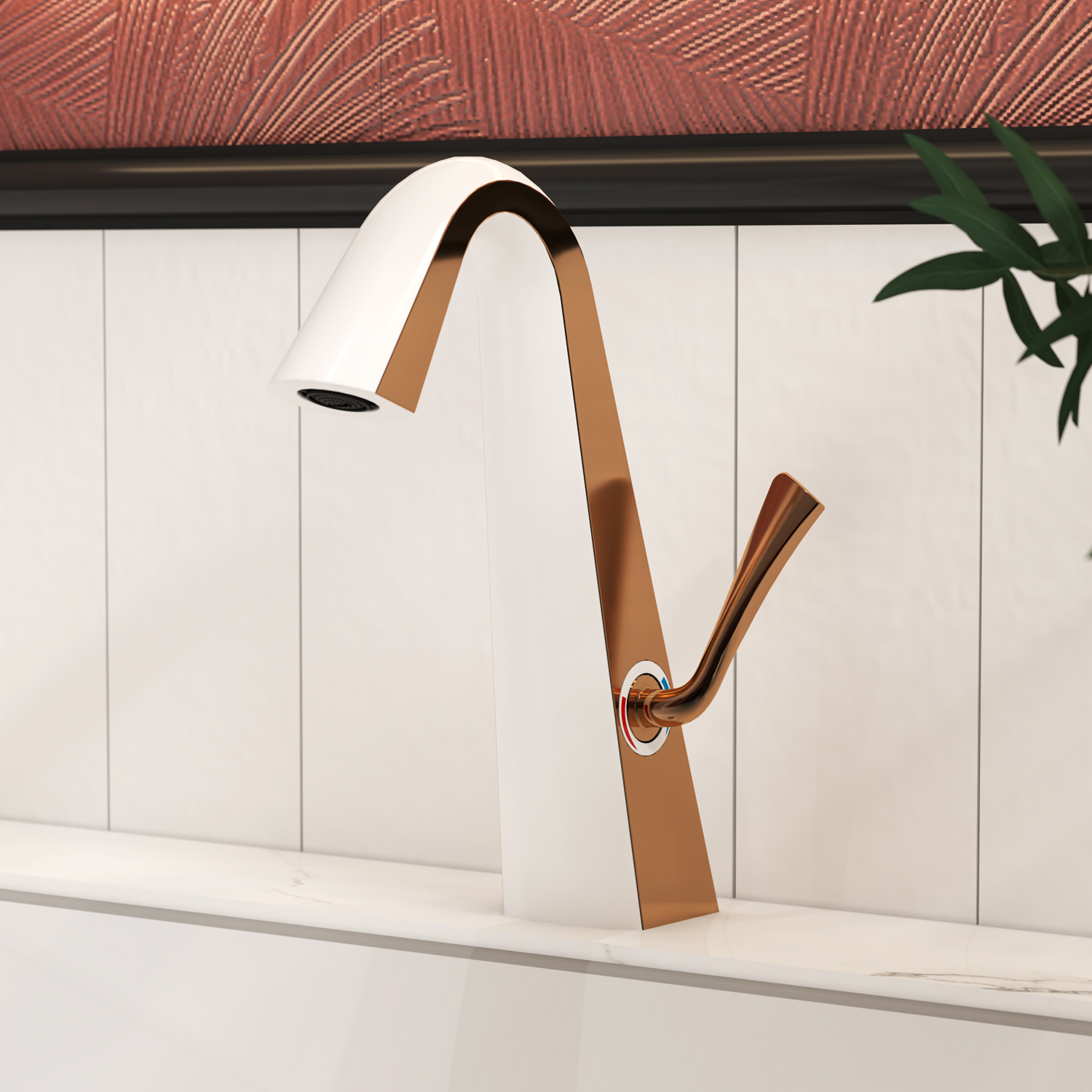 MEJE 11031WG Bathroom Sink Faucet, Brass Lavatory Single Handle Faucet