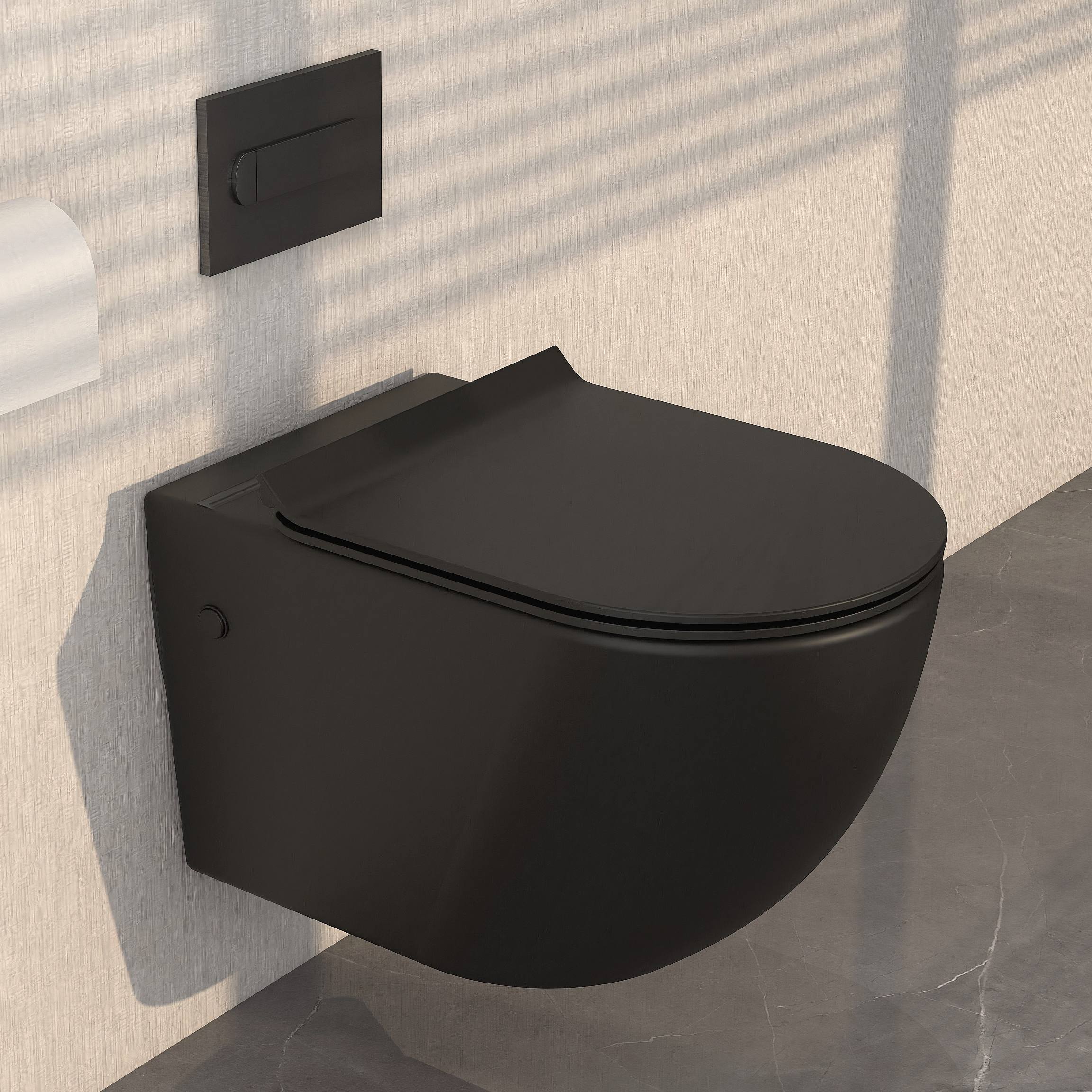 MEJE Wall Hanging Toilet،  Soft Close Seat،  Matte Black،  Ceramic