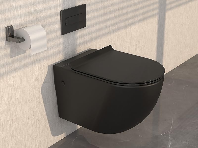 black wall hung toilet