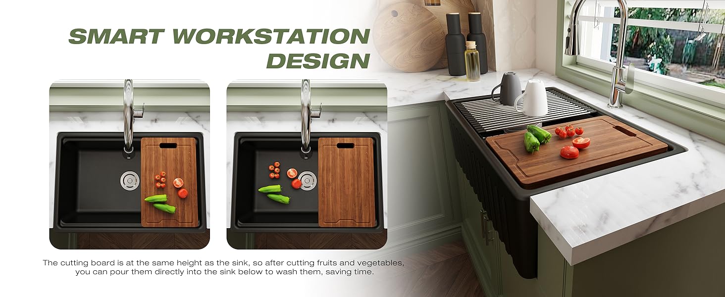 Black Farmhouse Kitchen Sink 