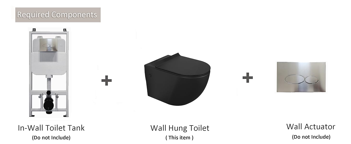 black wall hung toilet