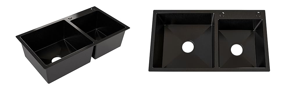 Black stainless steel kitchen sink