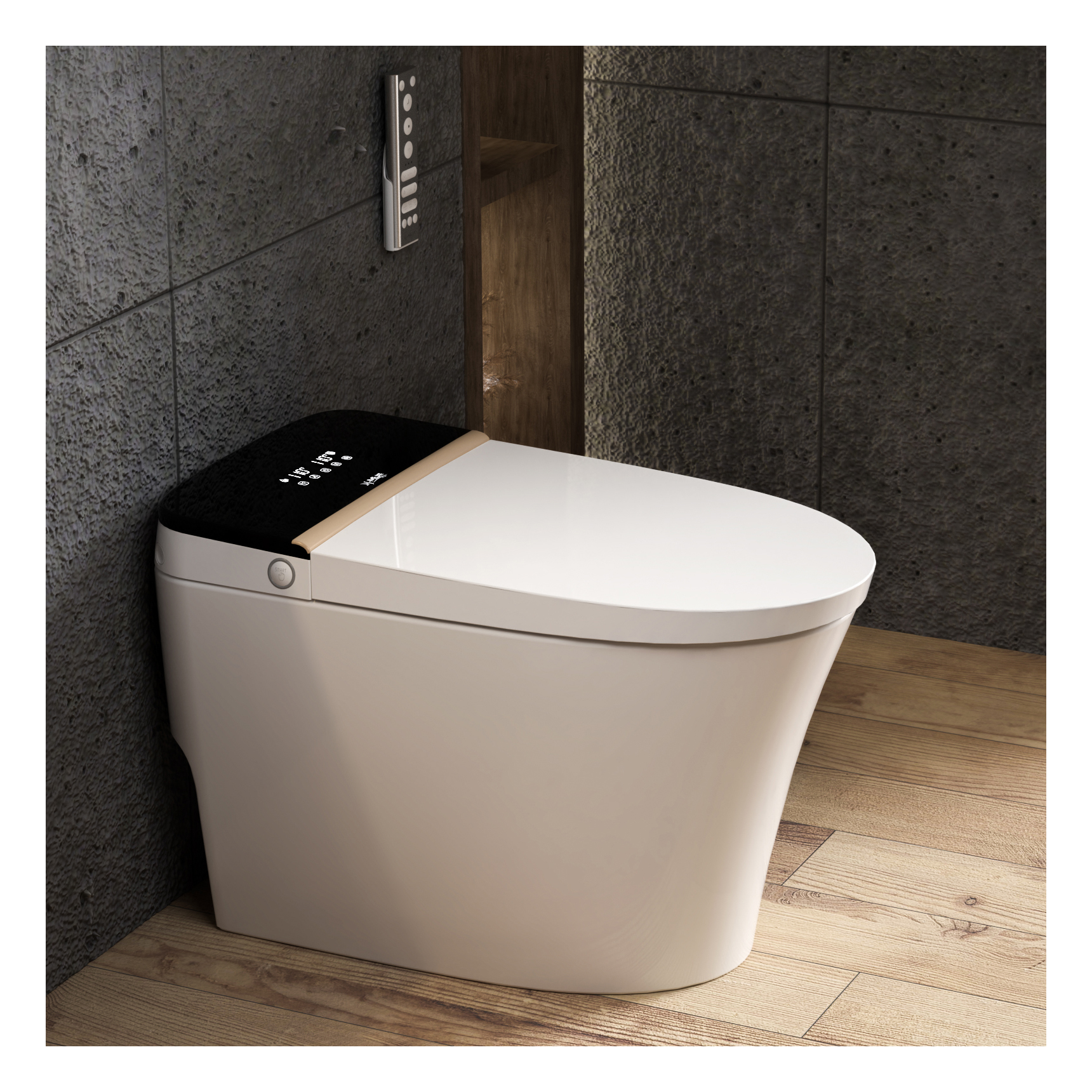 One Piece Elongated Smart Toilet Bidet with Dual Flush,  Auto Flush