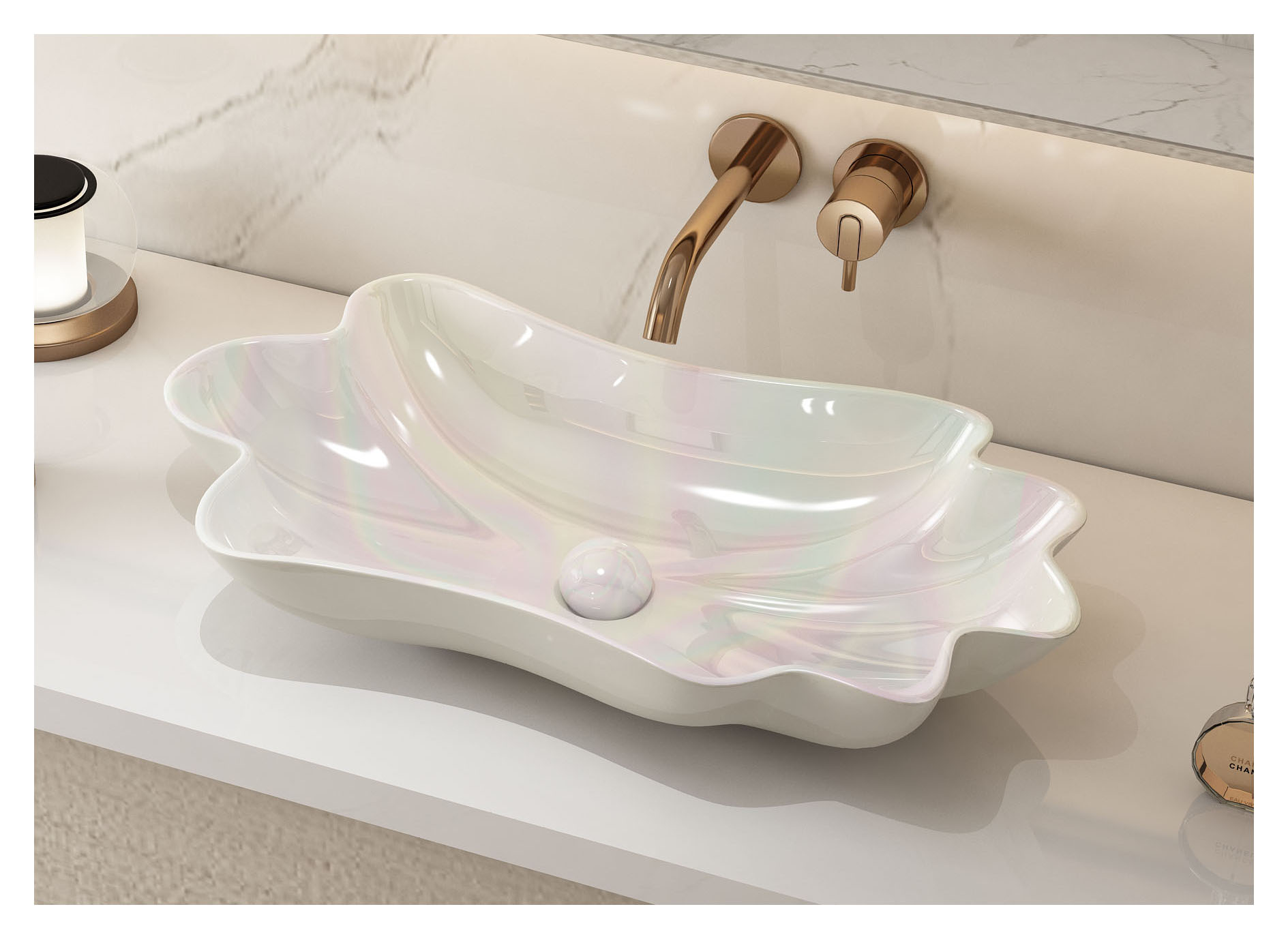 MEJE 24'' Unique Lotus Leaf Flower Shape Bathroom Vessel Sink