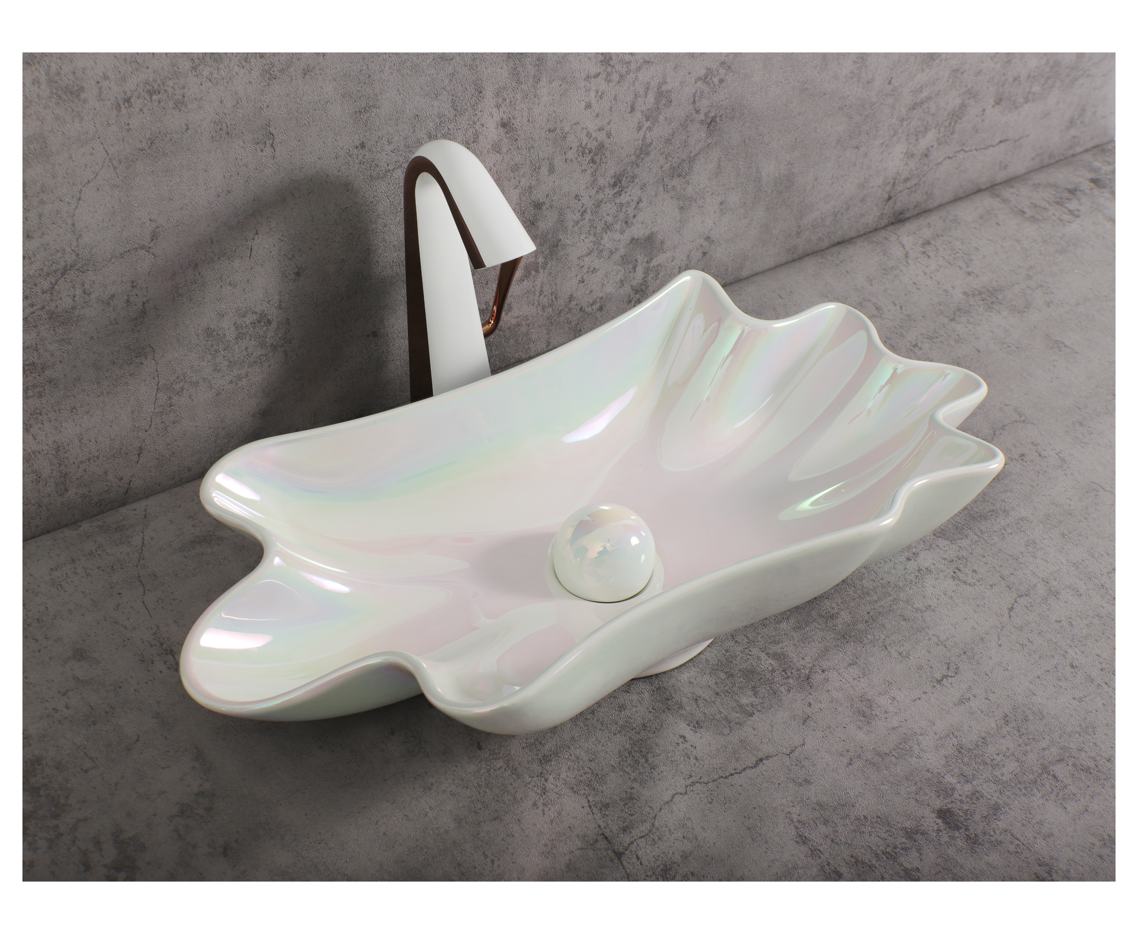 MEJE 24'' Unique Lotus Leaf Flower Shape Bathroom Vessel Sink