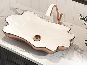 Lotus Leaf Flower Shape Bathroom Vessel Sink