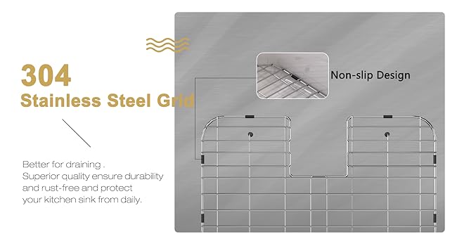 Gold Stripes Sink with Bottom Grids