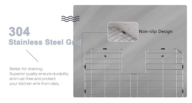 Silver Stripes Sink with Bottom Grids