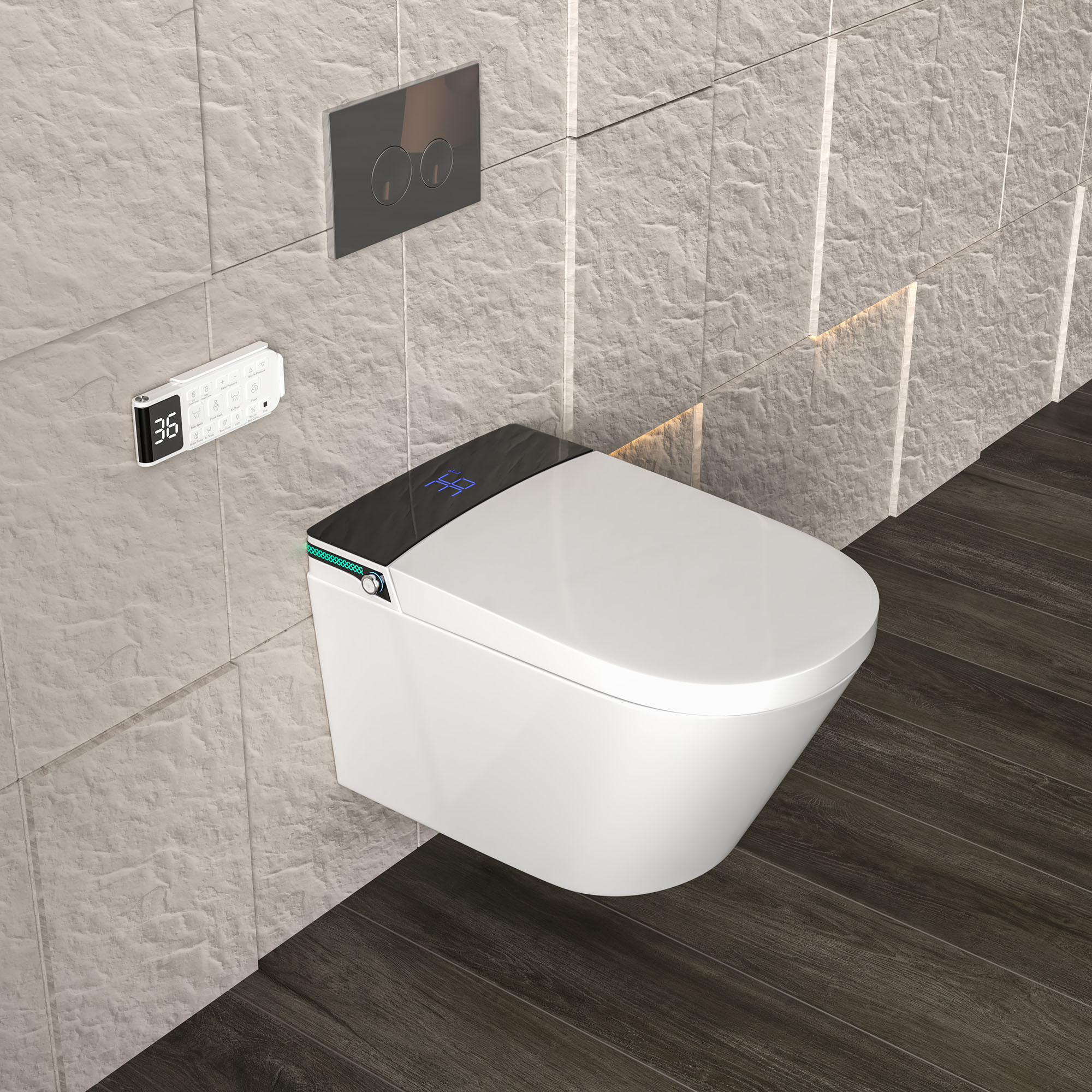MEJE #MZE014P - Smart Wall-Hung Toilet with Built in Bidet Heated Seat