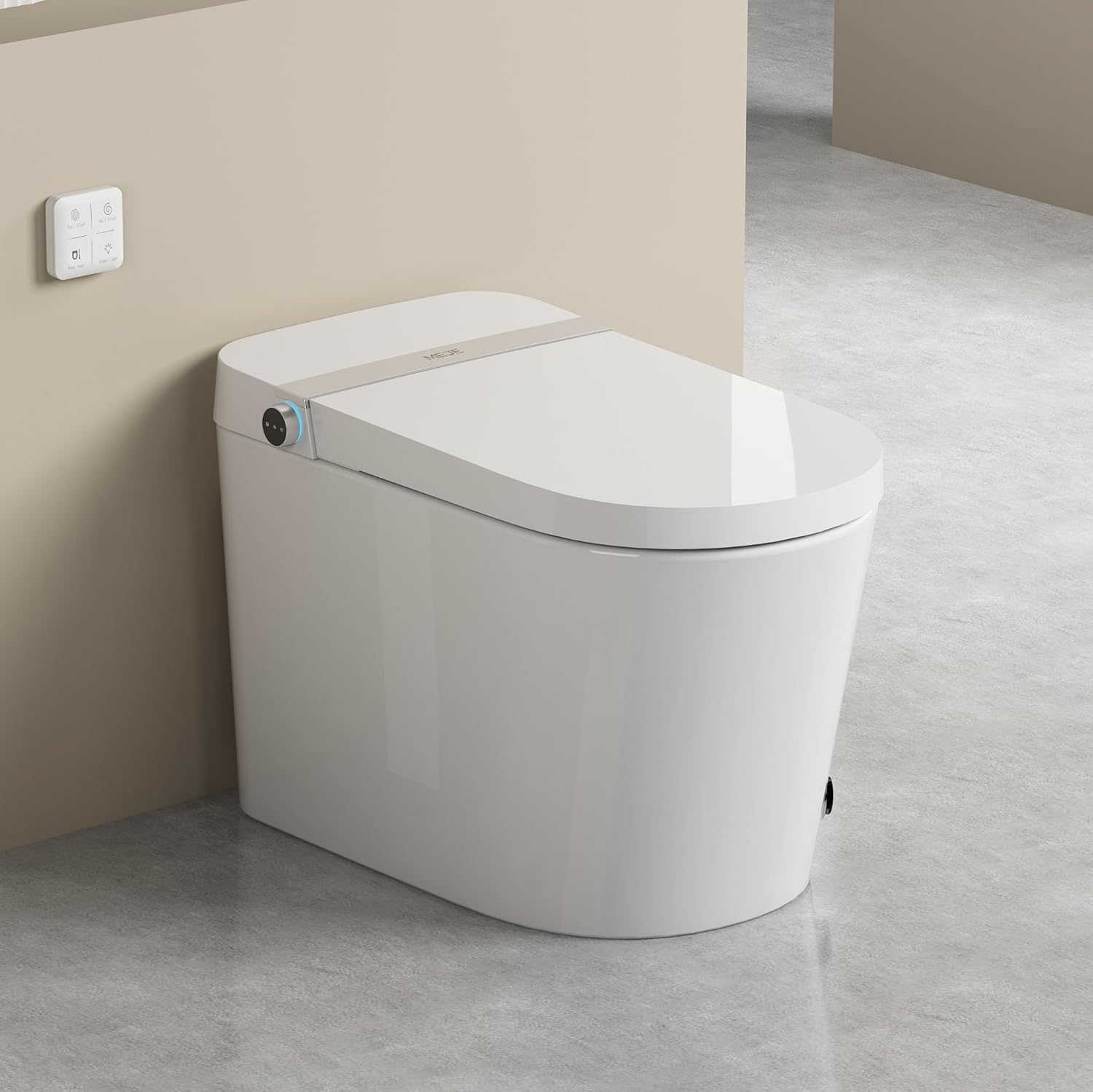 MEJE #A5 - Basic Smart Function Toilet with Built-in Heated Seat, Elongated Tankless Toilet 